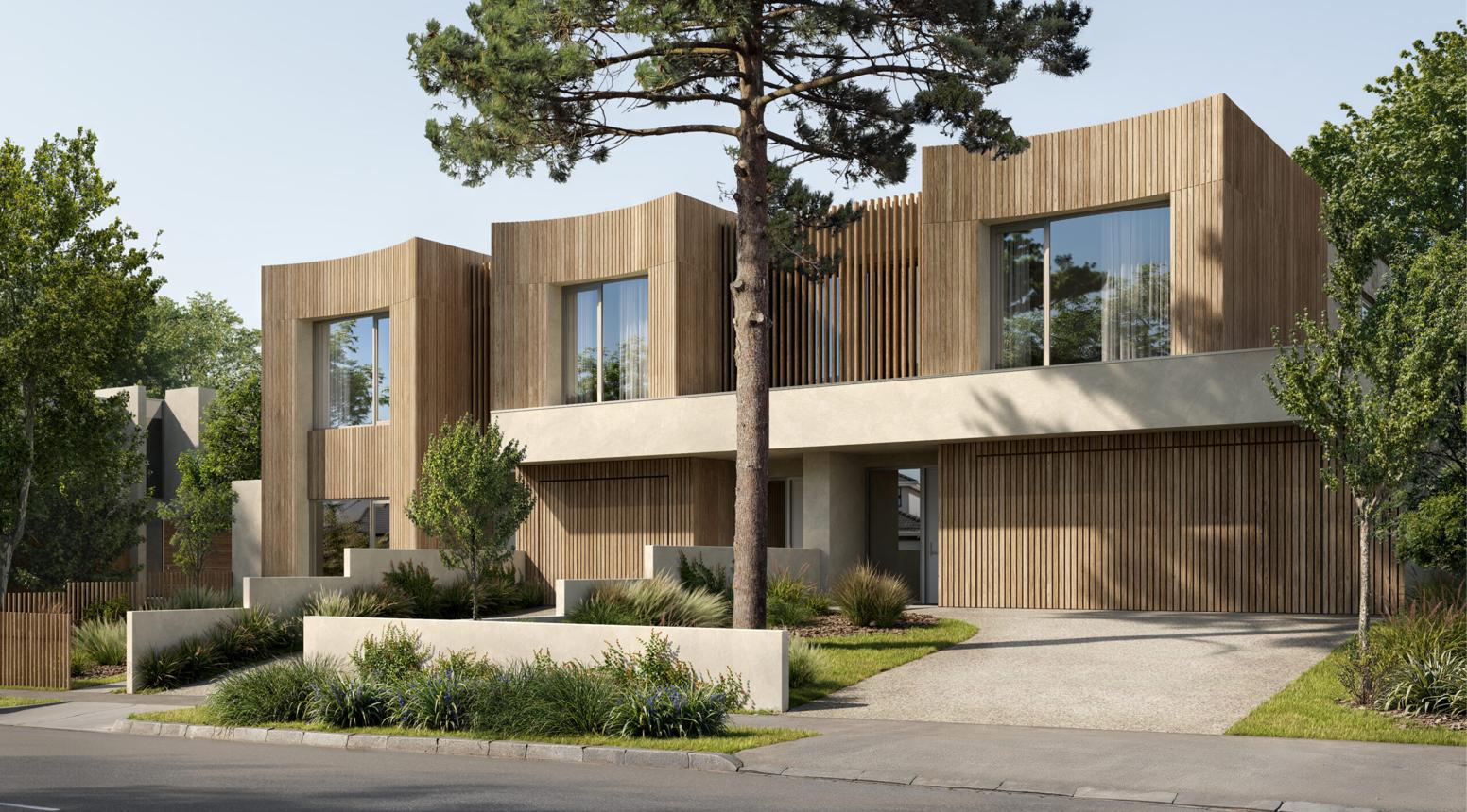 Brighton East townhouse development exterior render